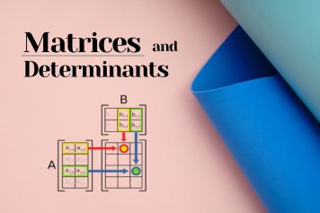 Two matrices and their mathematical operations, demonstrating matrix and determinant concepts. Ideal for online tutoring in linear algebra.